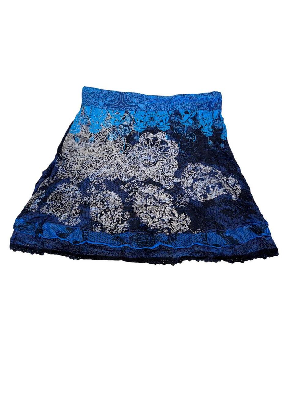 Desigual a line stretch paisley print skirt